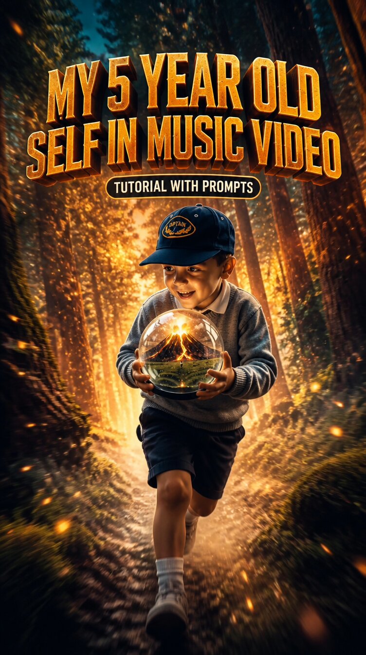 My 5 Year Old Self In Music Video — final generated look