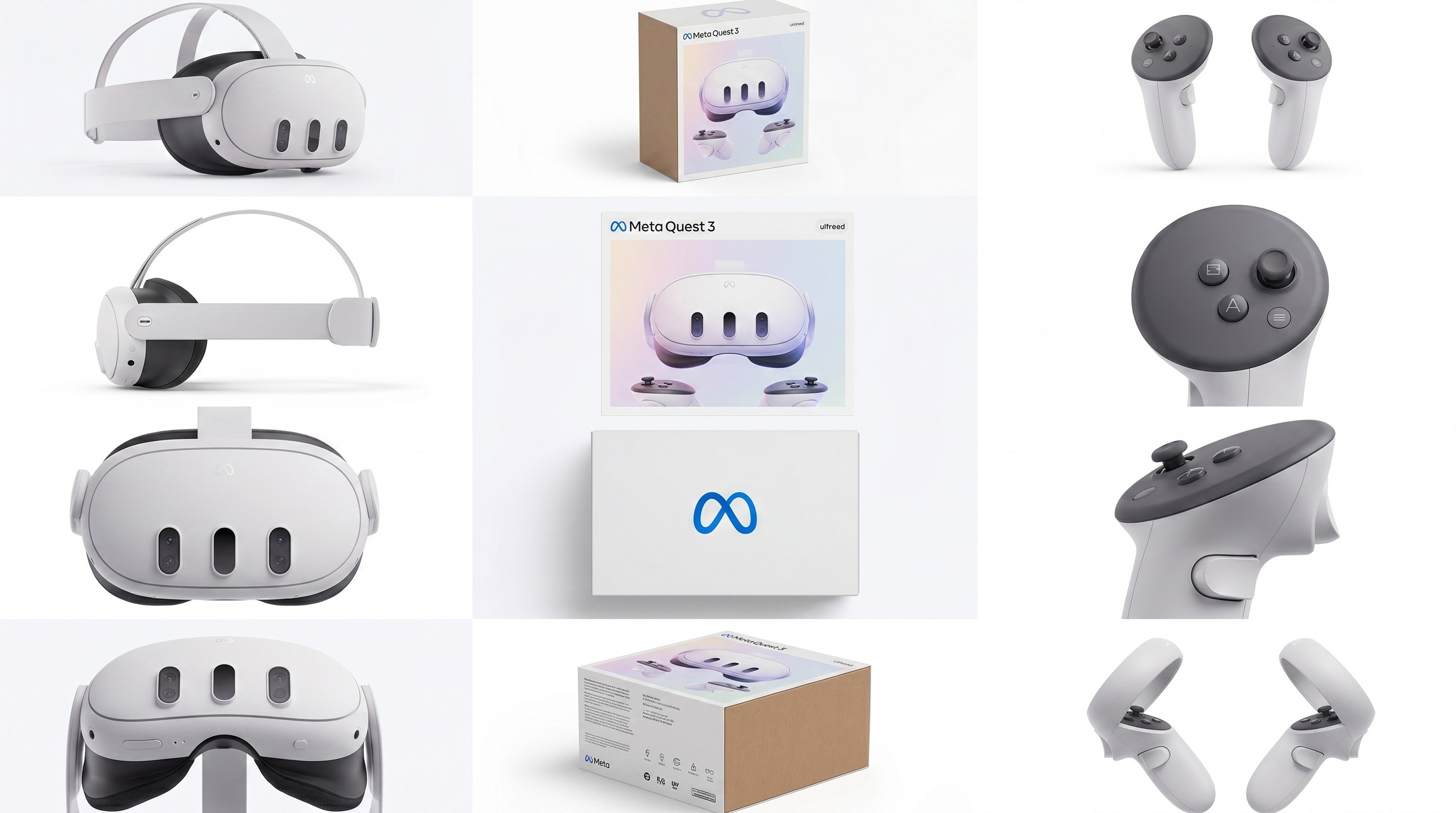 Meta Quest 3 headset and controllers reference