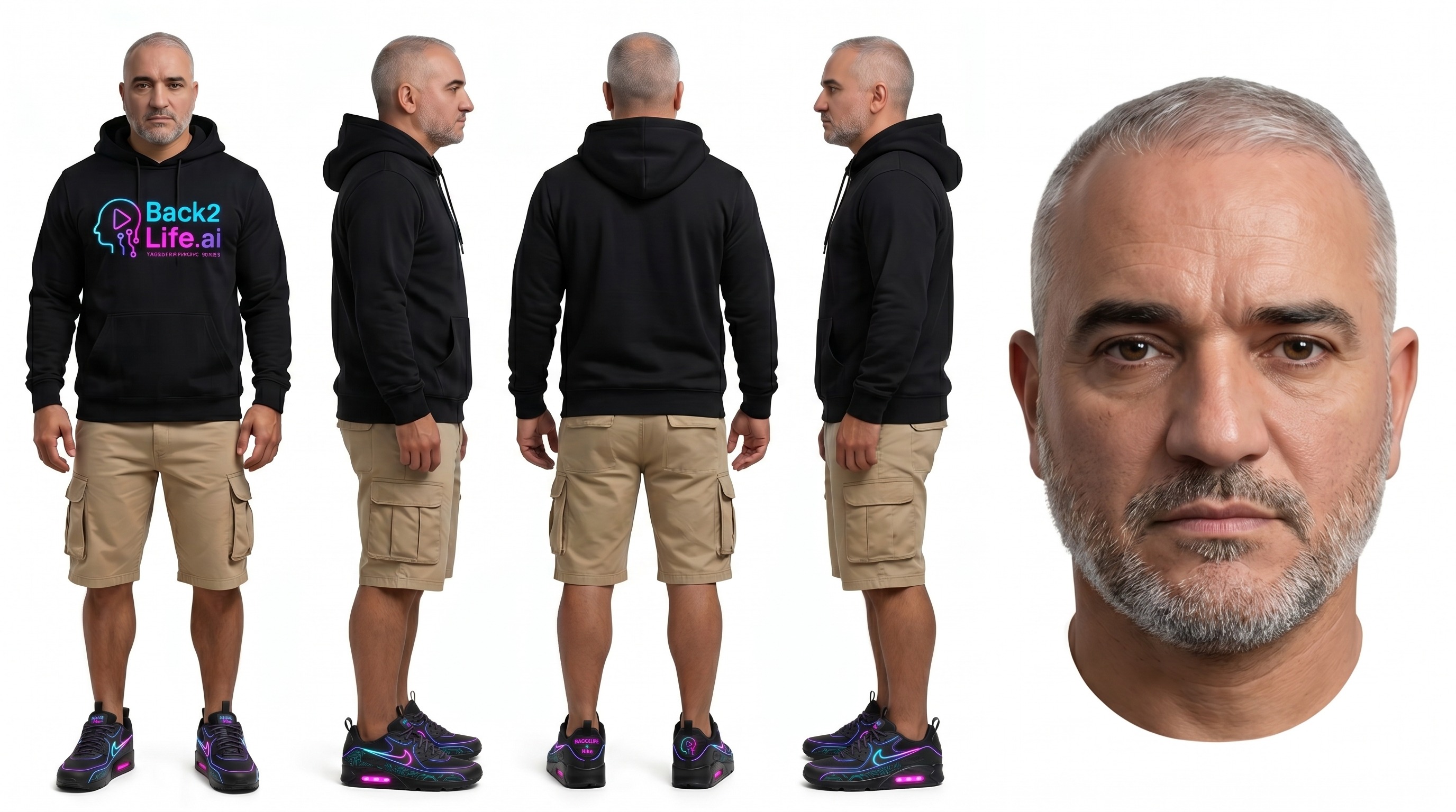 Original multi-angle character reference sheet used for this generation