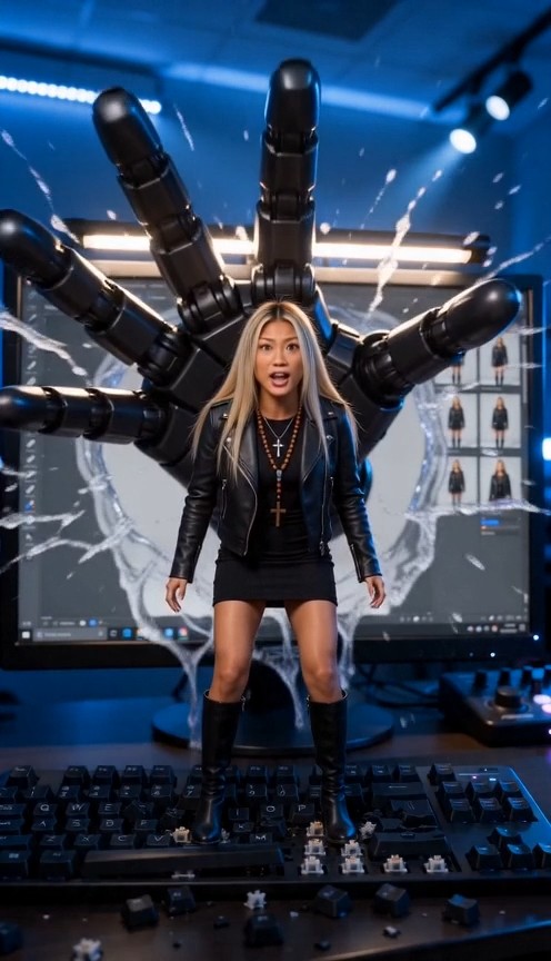 Robotic Fist Appears — Pulled Through The Portal