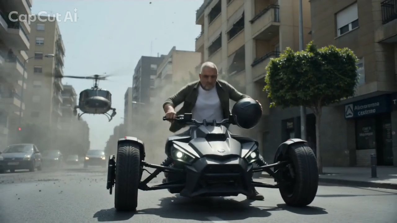Mounting the black trike, grabbing the helmet