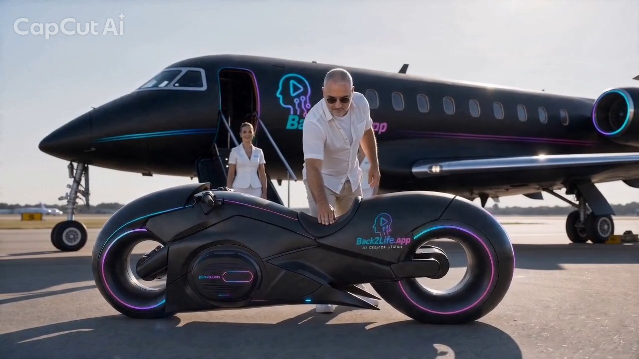 Fully morphed — the branded superbike stands ready