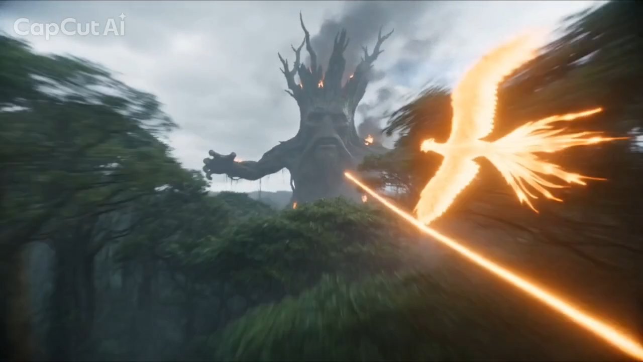 The arrow becomes a blazing phoenix mid-flight