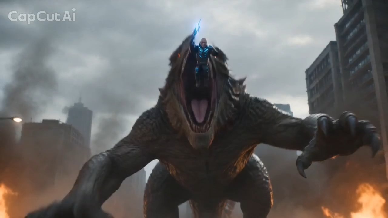 Landing the strike on the beast's skull