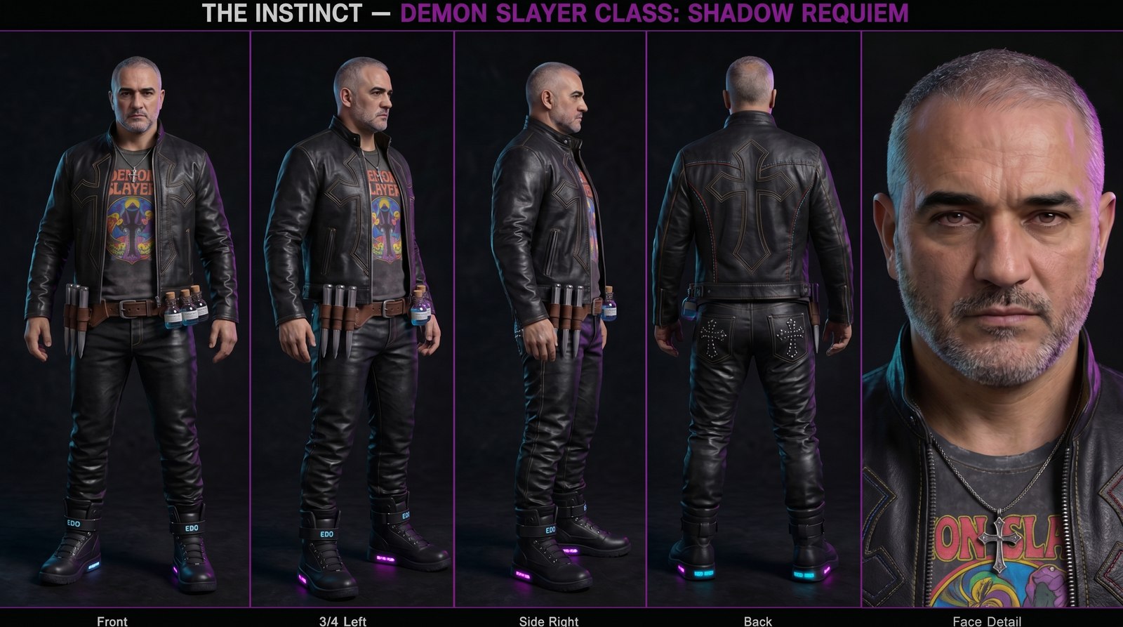 Demon Slayer — Leather Class character sheet example
